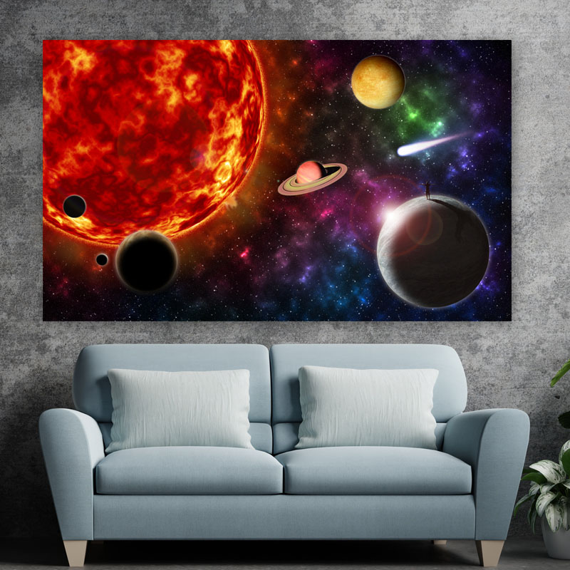 Πίνακας σε καμβά Πλανήτες γύρω από τον Ήλιο